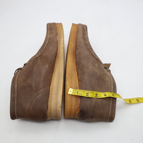 Clarks Original Wallabees Ankle Men's 10.5 Brown Leather Square Toe Tuape Suede - Picture 6 of 10
